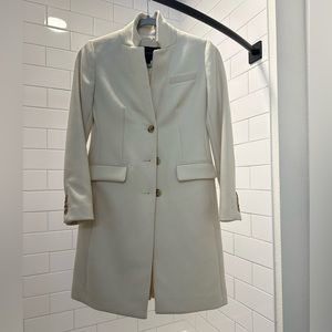 JCREW Petite 000 Regent Topcoat in double-serge wool in ivory